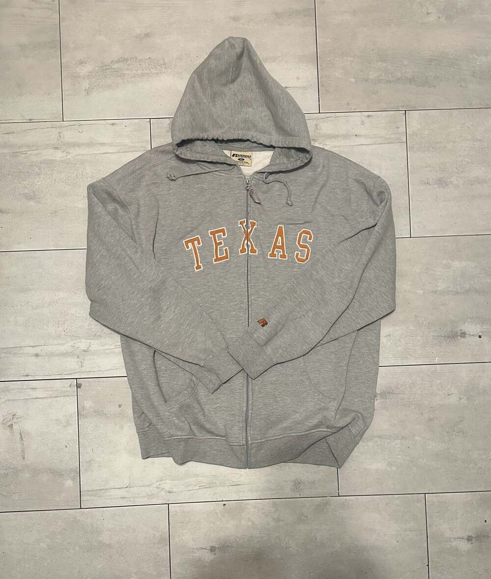 Rare Vintage Russell Athletic Procotton Grey Texas Longhorns Full Zip